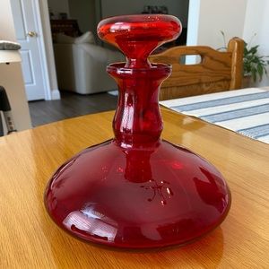 Vintage Red Glass Decanter